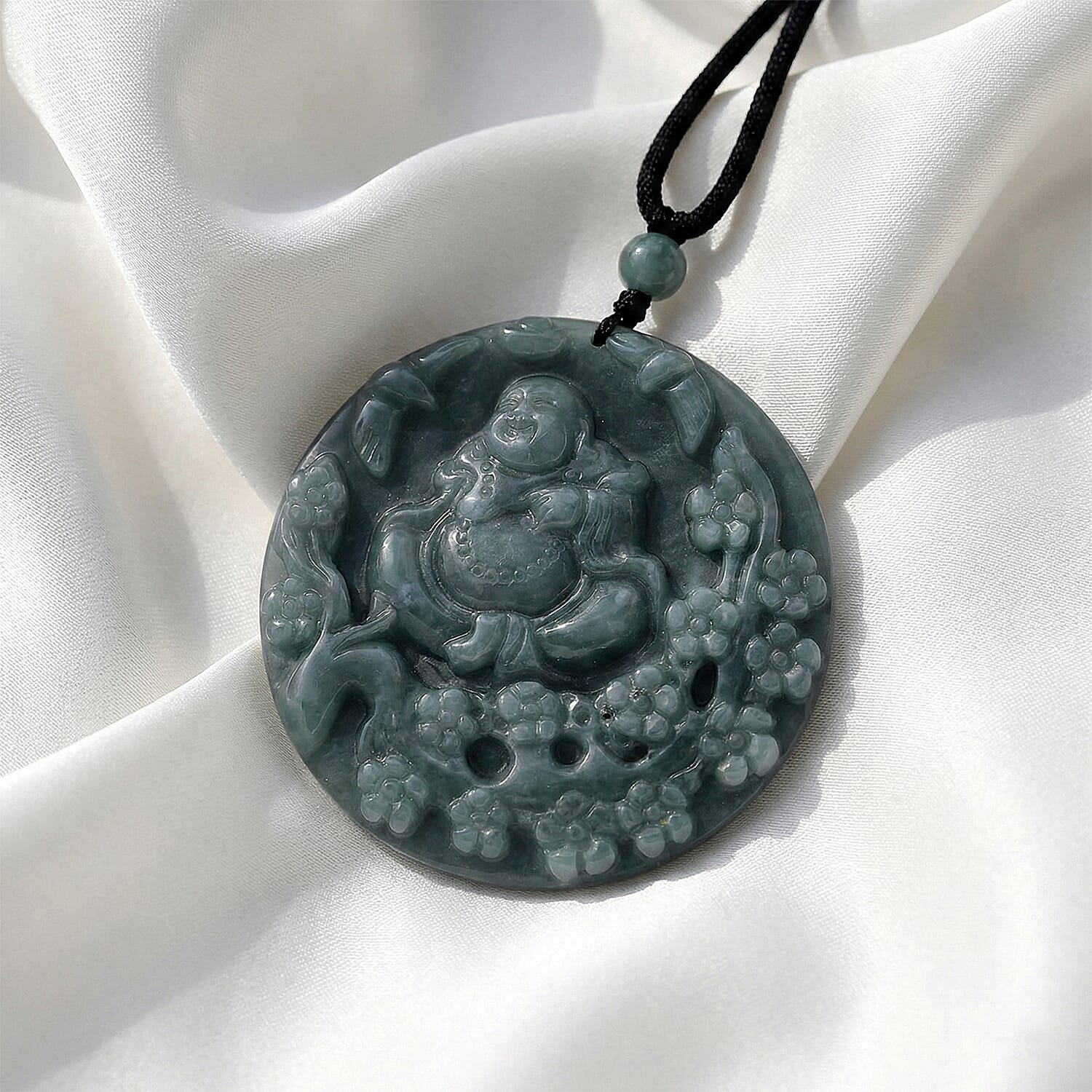 Natural Jade Necklace (Size -28 ) with Adjustable Cotton Thread 205.00 Ct.