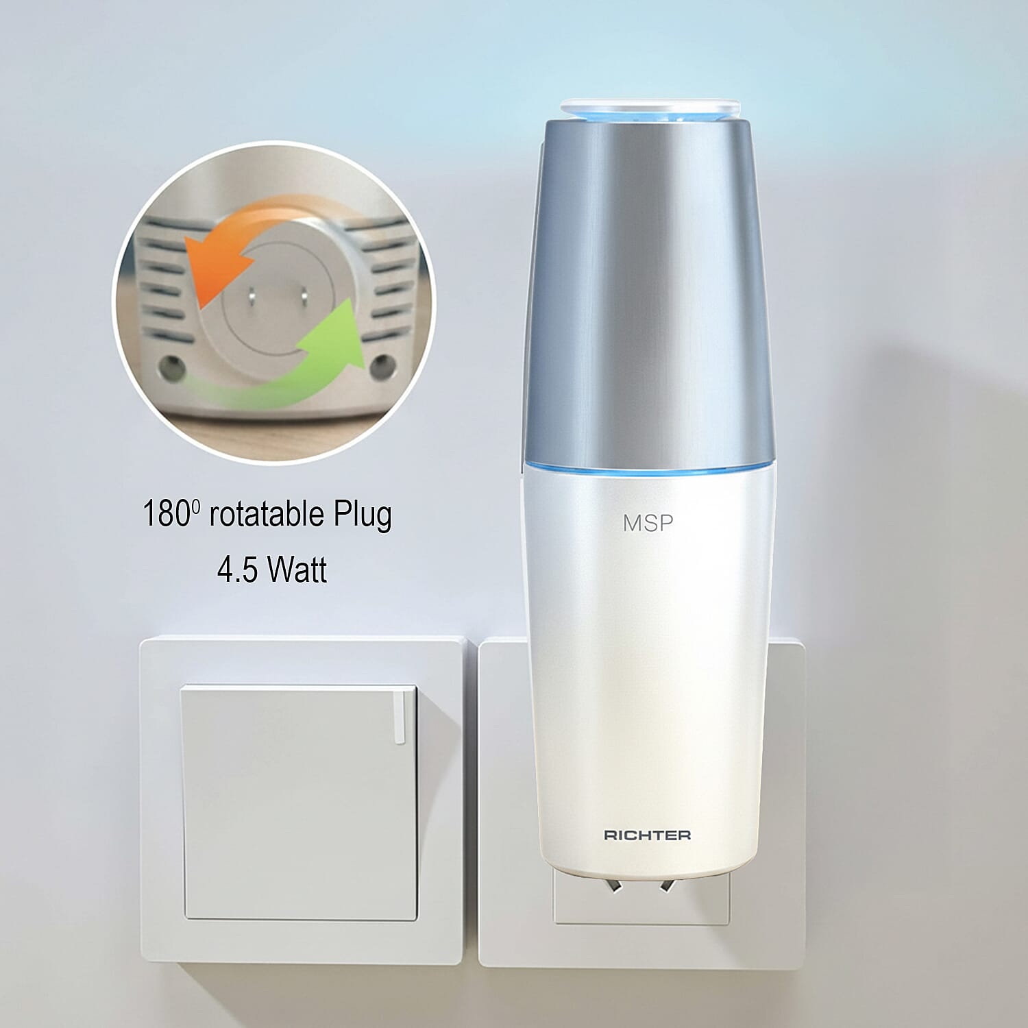 MSP1 UV-C Portable Air Purifier with USB Port - Silver