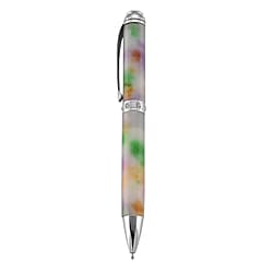Natural Green Jade & White Crystal Ballpoint Pen
