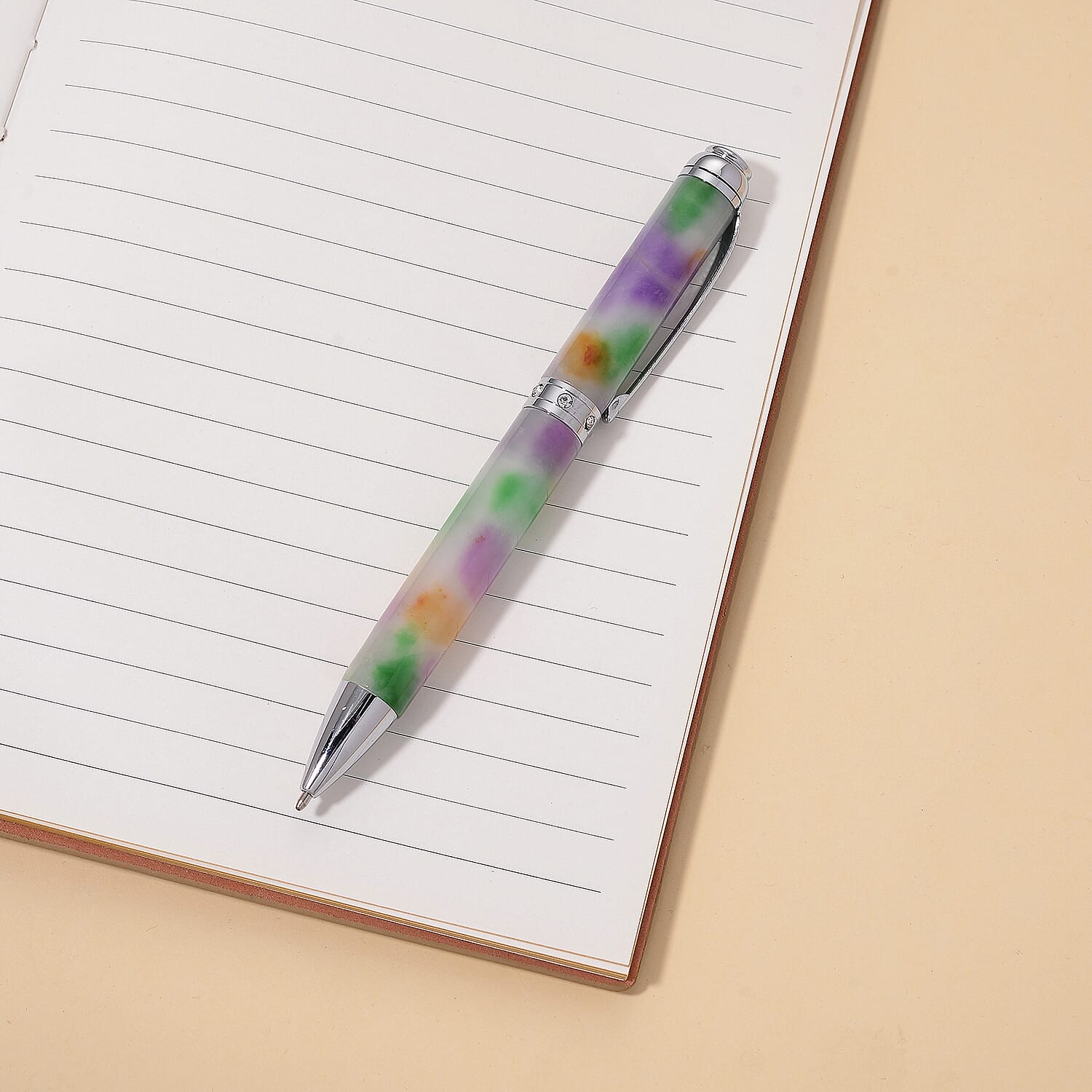 Jadeite White Crystal Ballpoint Pen - Multi Colour