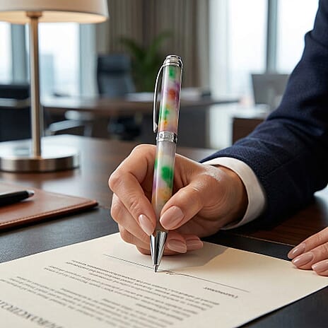 Jadeite White Crystal Ballpoint Pen - Multi Colour