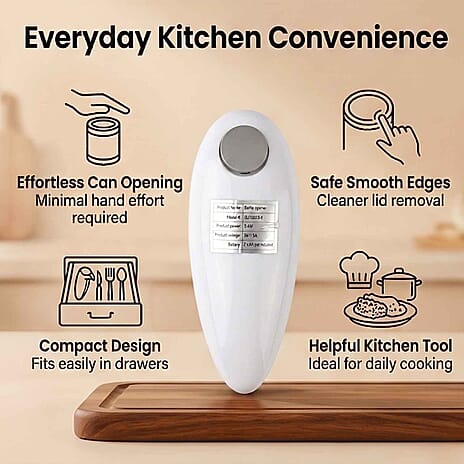 Electric Automatic Can Opener - White