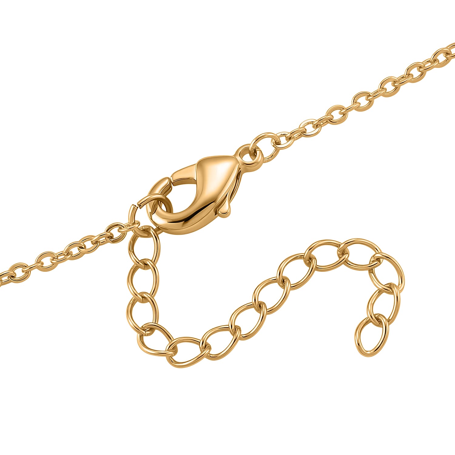 Austrian White Crystal Necklace (Szie - 30-2 EXT) in Yellow Gold Tone