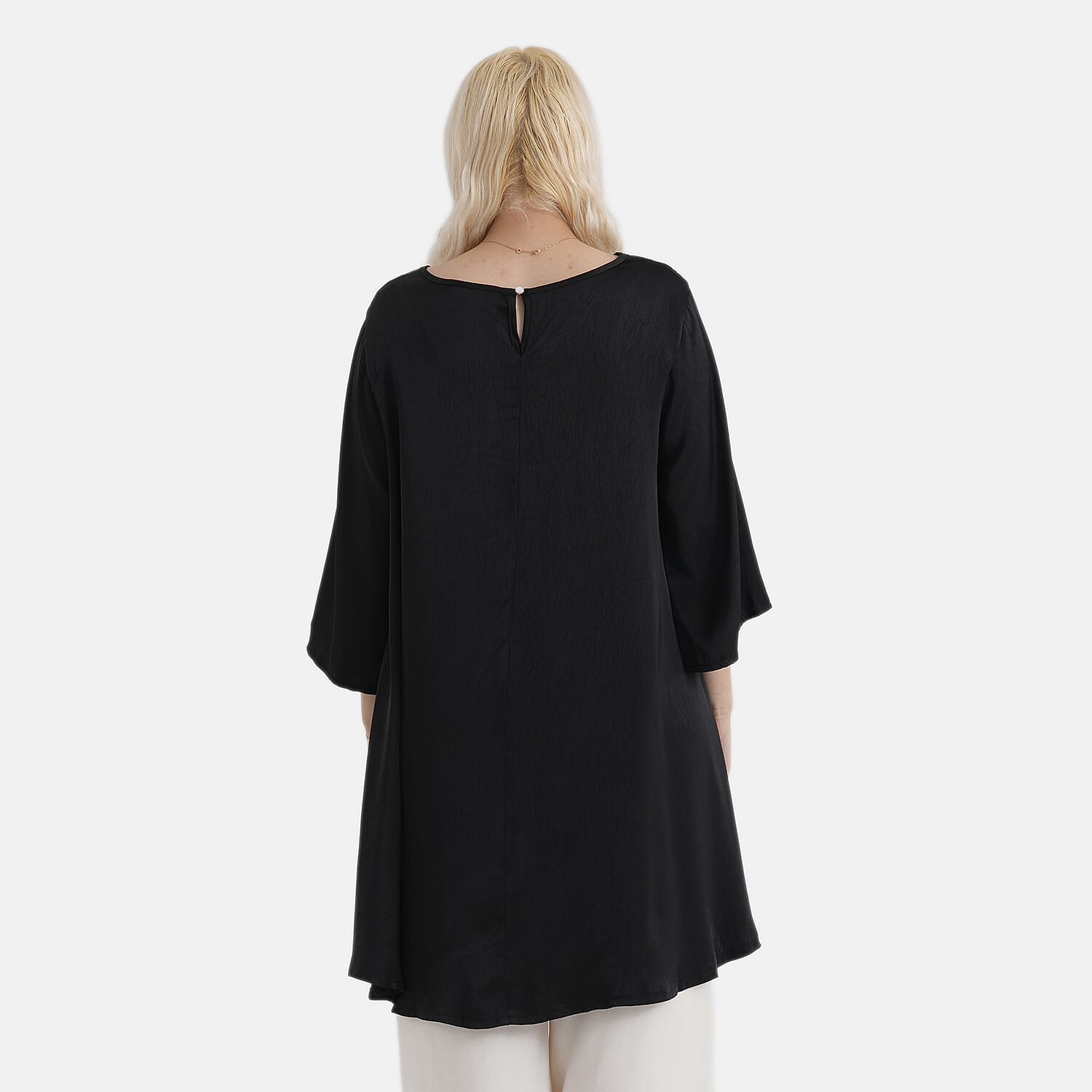 La Marey Limited Collection Asymmetric Edge Blouse (Size - S-M, Fit 8 to 14) - Black