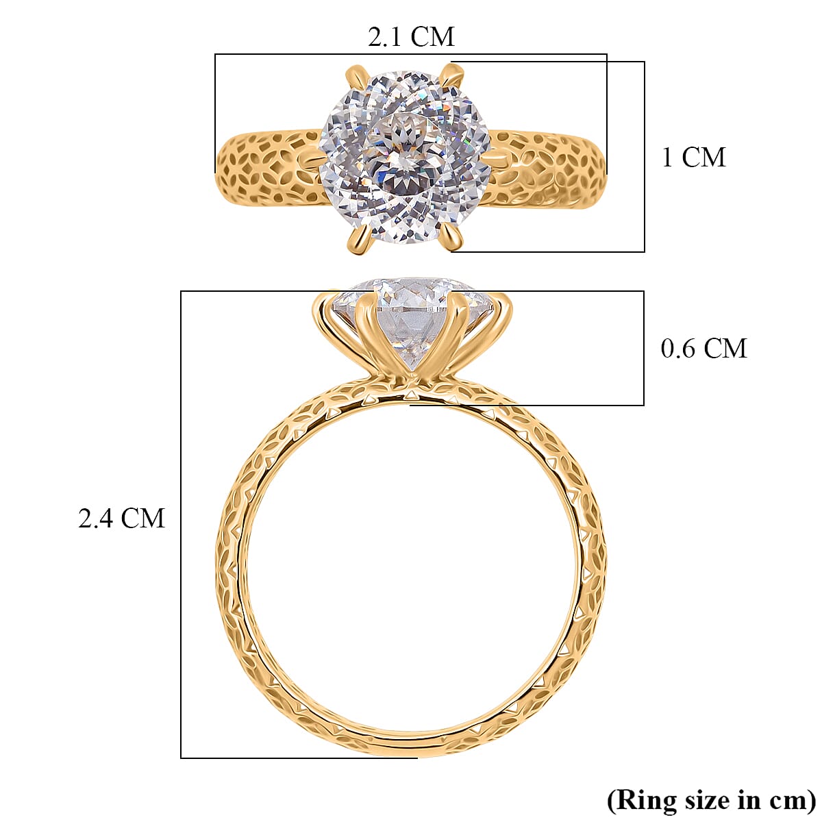 Mirage Collection - D'Joy 120 Facets Moissanite Ring in Yellow Gold Over Sterling Silver 2.30 Ct.