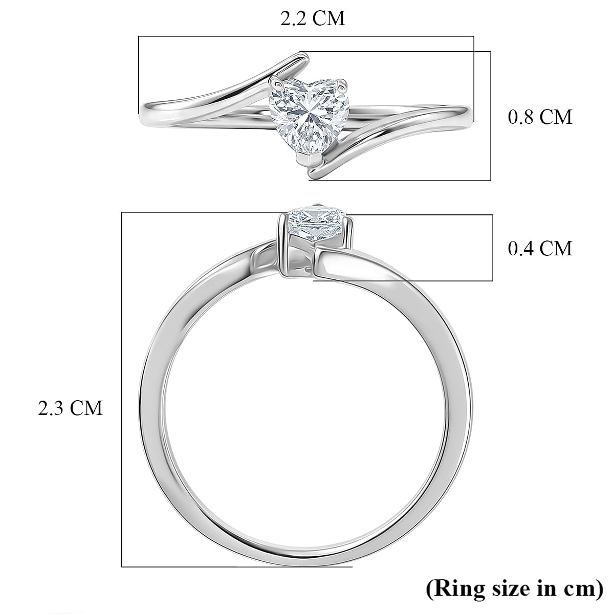 Royal Bali Collection - Moissanite Bypass Ring in Sterling Silver
