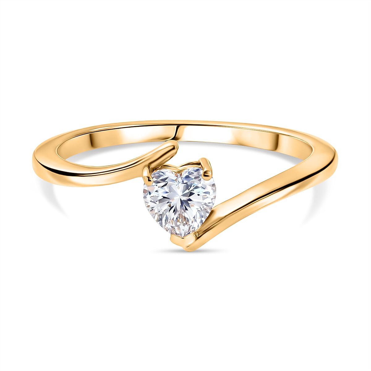Royal Bali Collection - Moissanite Bypass Ring in Sterling Silver