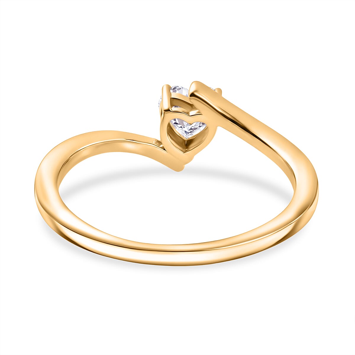 Royal Bali Collection - Moissanite Bypass Ring in Sterling Silver