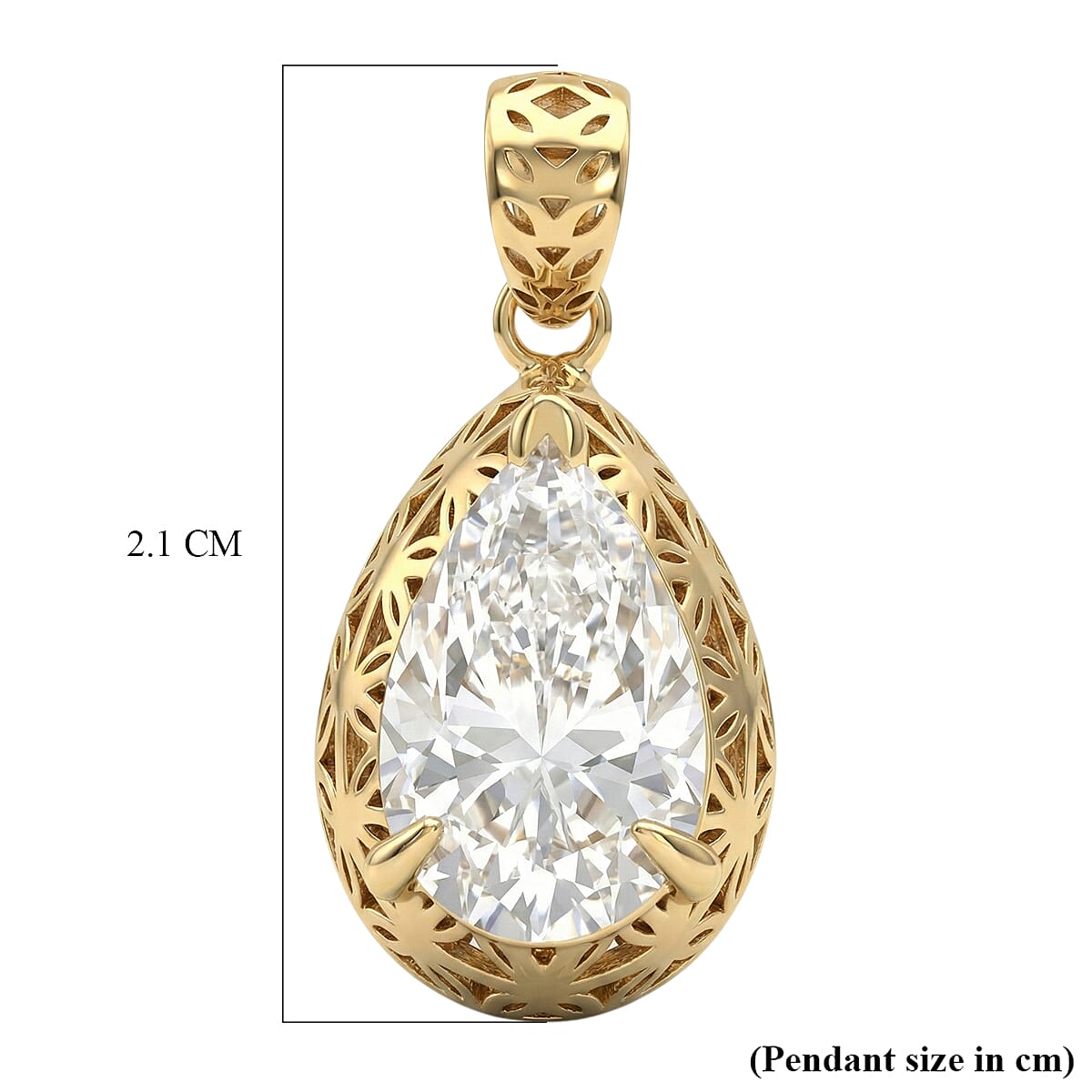 D'Joy Moissanite Pendant Sterling Silver  2.000  Ct.