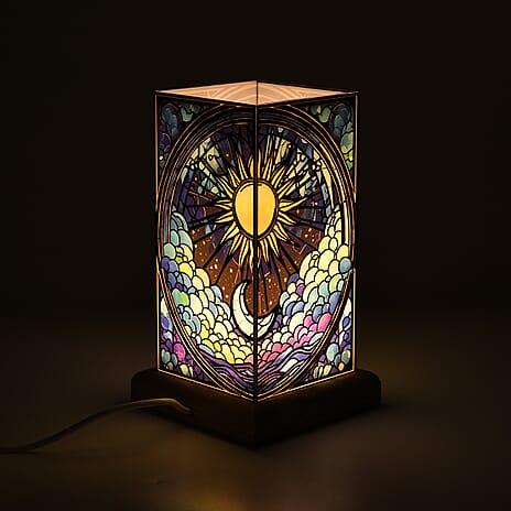 Livmore Sun and Moon Cosmic Stained Table Lamp