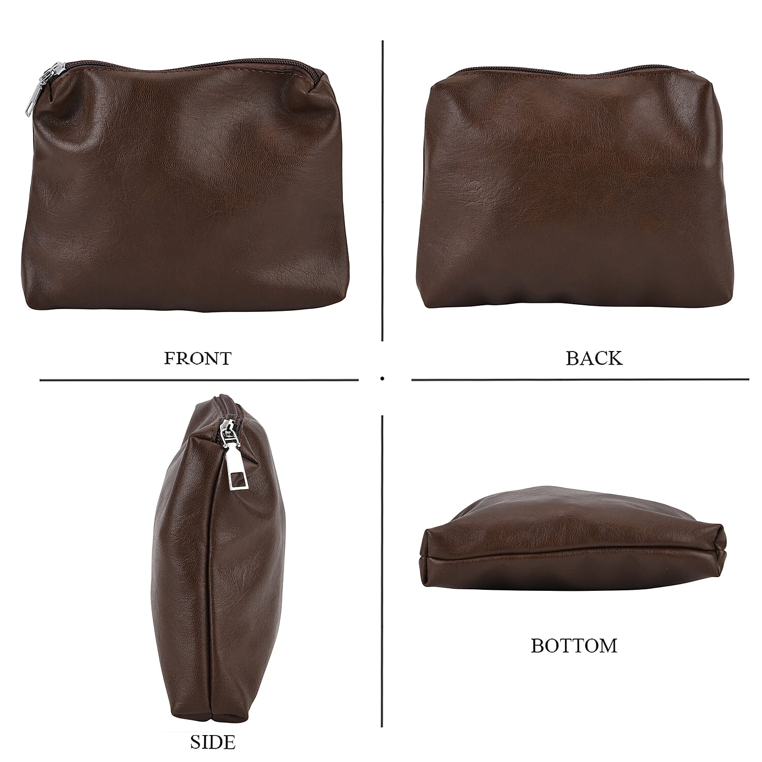 Hobo Multi-Pocket Shoulder Bag With Adjustable Crossbody Strap - Matching Pouch - Coffee