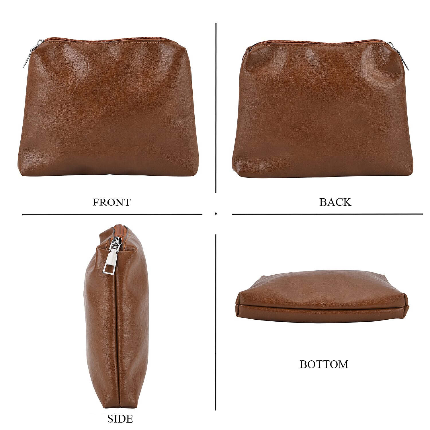 Hobo Multi-Pocket Shoulder Bag With Adjustable Crossbody Strap - Matching Pouch - Brown