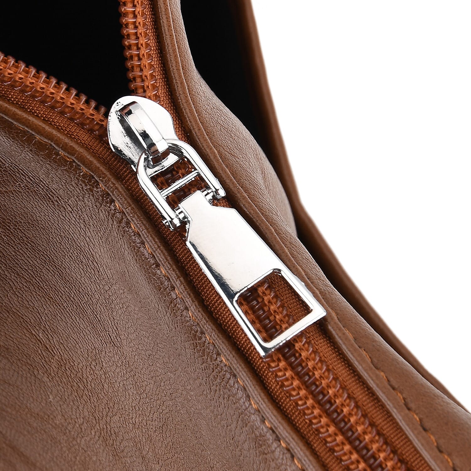 Hobo Multi-Pocket Shoulder Bag With Adjustable Crossbody Strap - Matching Pouch - Brown