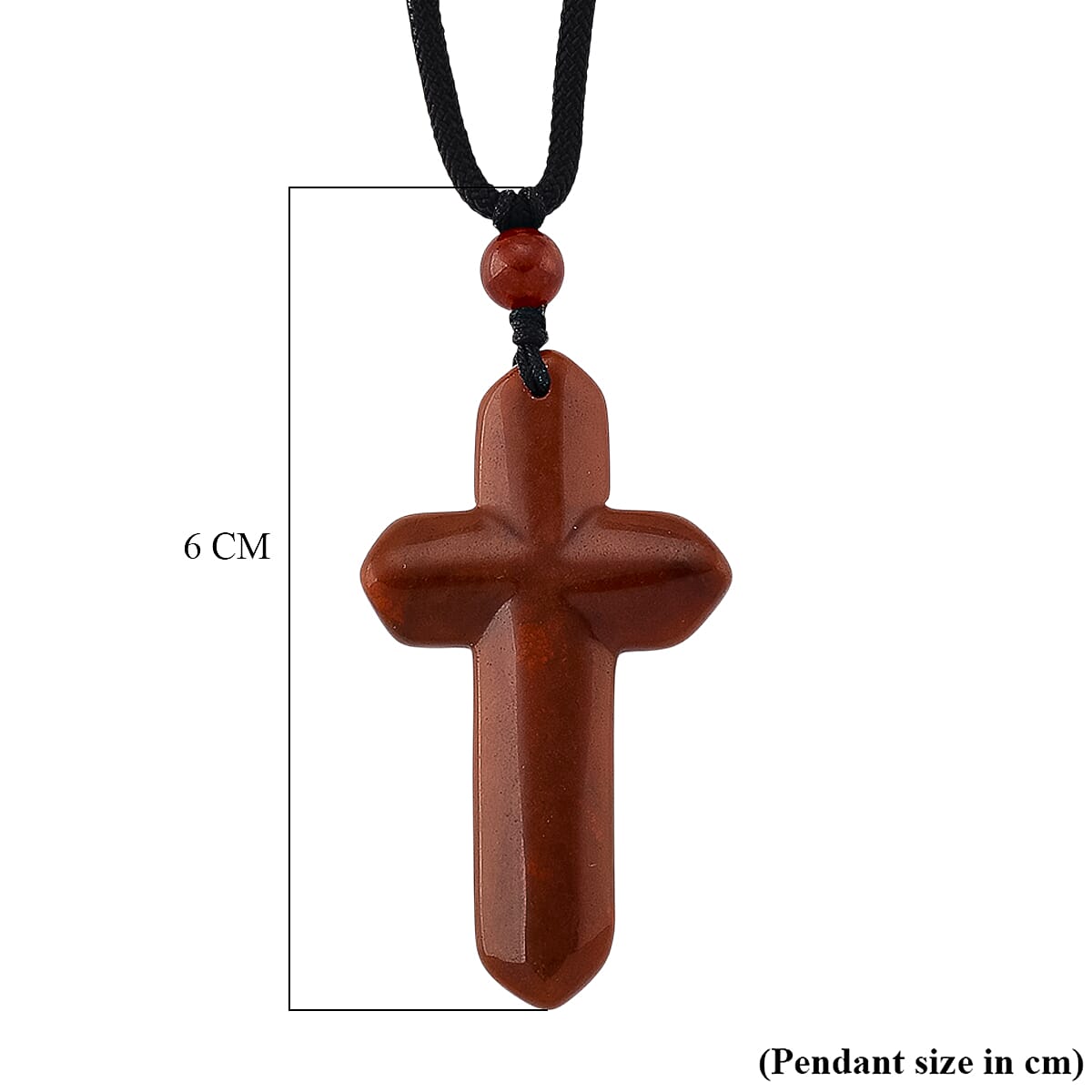 Easter Special-Red Jade Cross Carved Necklace with Adjustable Cotton Thread (Size - 28 inch) 35.00 Ct.