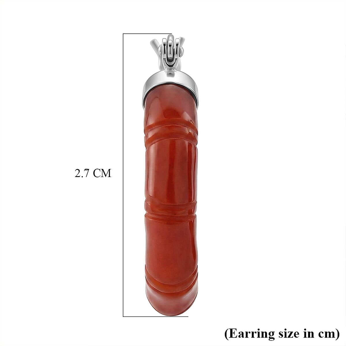 D'Joy Enhanced Red Jade Hoop Earrings with Clasp in Rhodium Overlay Sterling Silver 20.00 Ct.