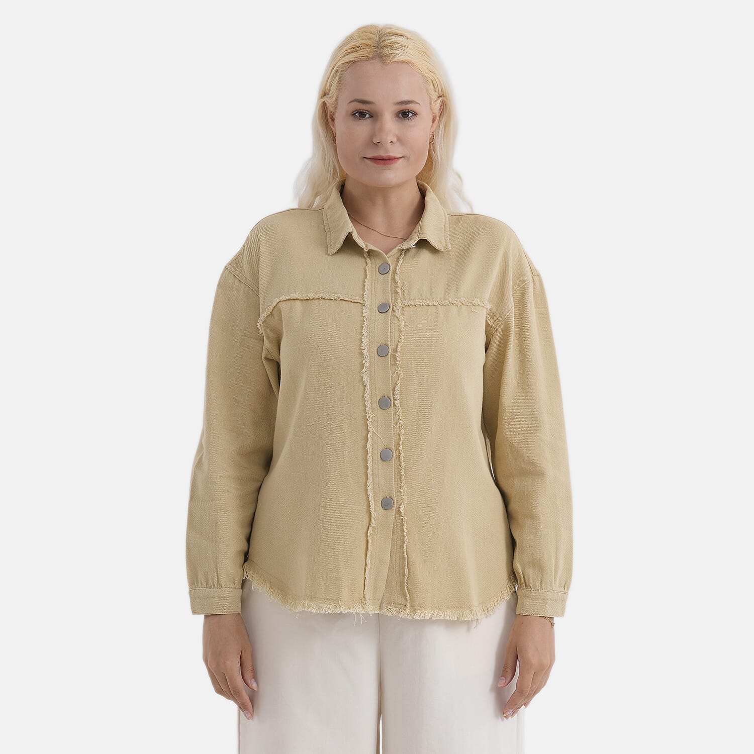 Maisi-Cotton-Patterned-Jacket-Size-14-Khaki