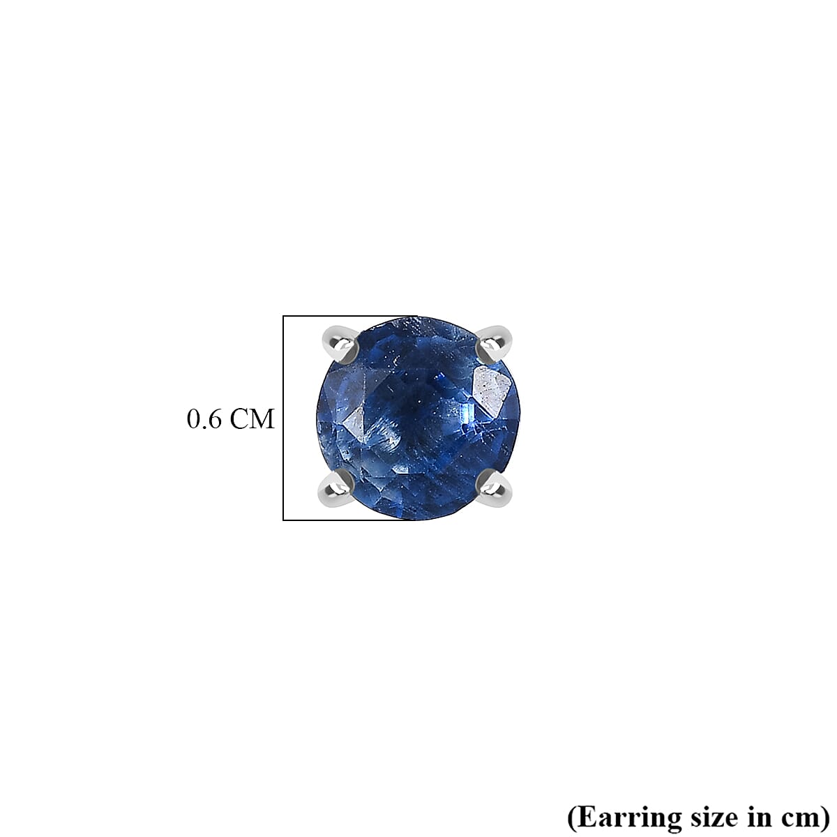 AAA Natural Kashmir Kyanite Solitaire Stud Push Post Earring in Platinum Overlay Sterling Silver 1.36 Ct.