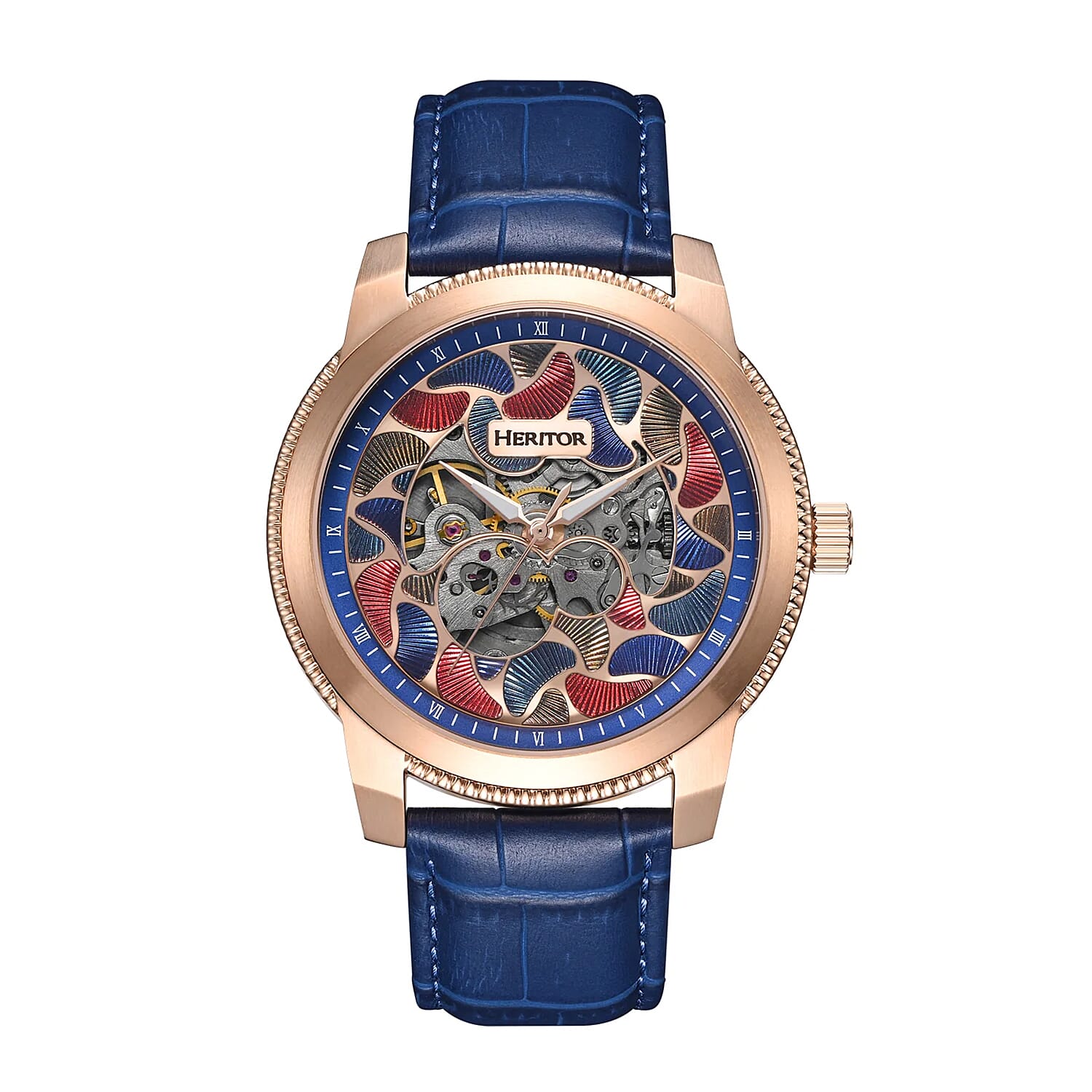 Heritor-Automatic-Mens-Watch-in-Stainless-Steel-Blue