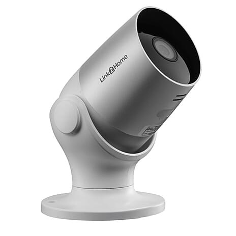 LIQUIDATION DEAL - Link2Home Outdoor Smart Security Camera - Image Sensor - 1080p HD Video, Weatherproof, 2 Way Audio, Smartphone-Tablet Compatible - Grey-White