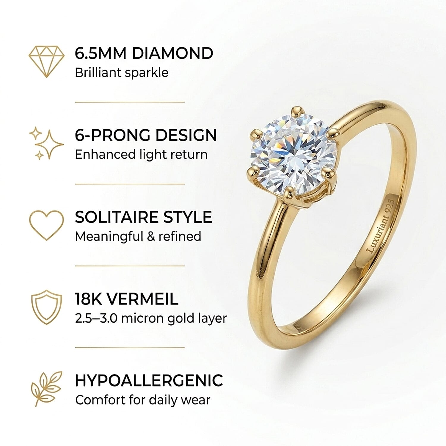 Luxuriant SI/GH Lab Grown Diamond Solitaire Ring in Sterling Silver 1.00 Ct.