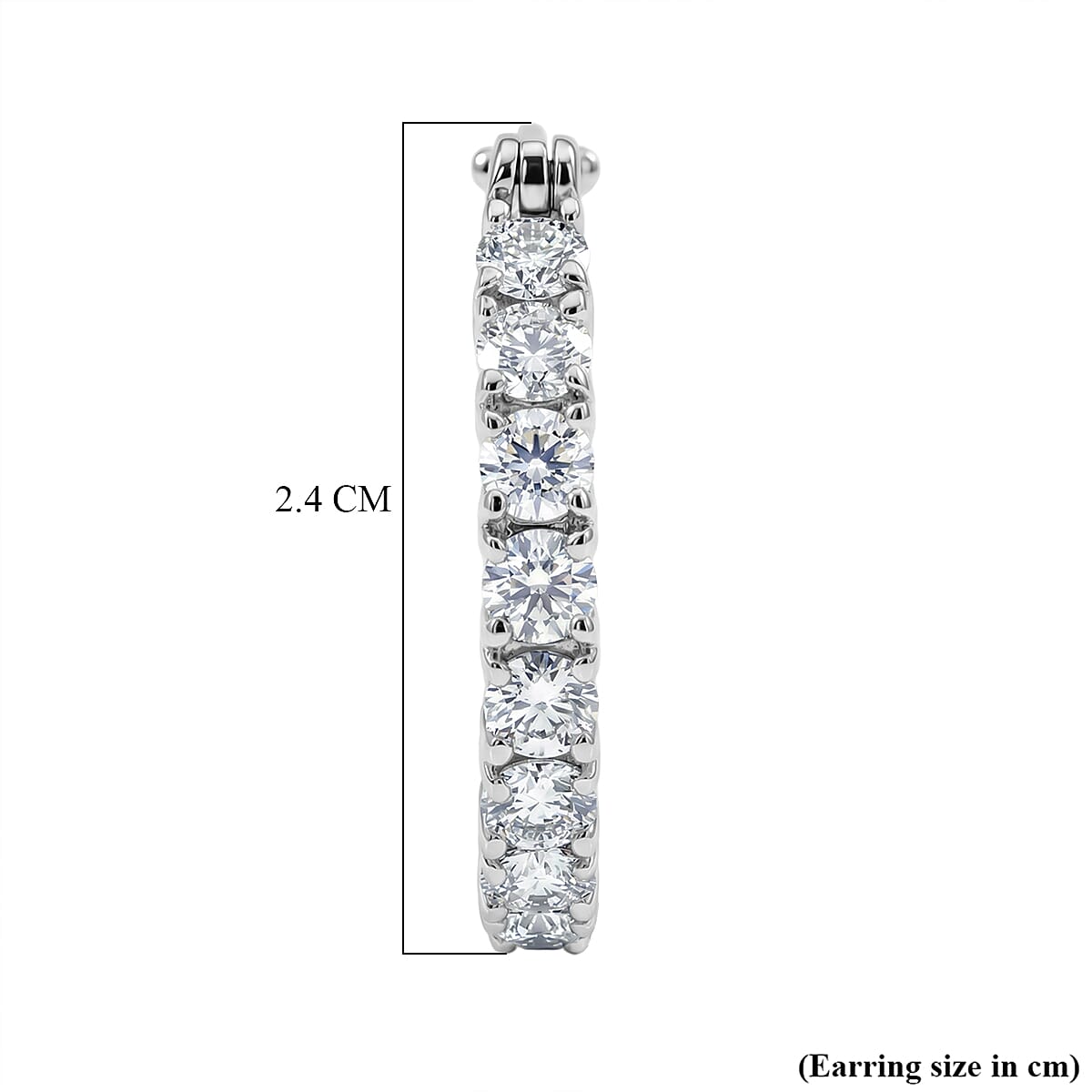 Royal Bali Collection - D'Joy Moissanite Earring with Clasp in Rhodium Overlay Sterling Silver 2.42 Ct.