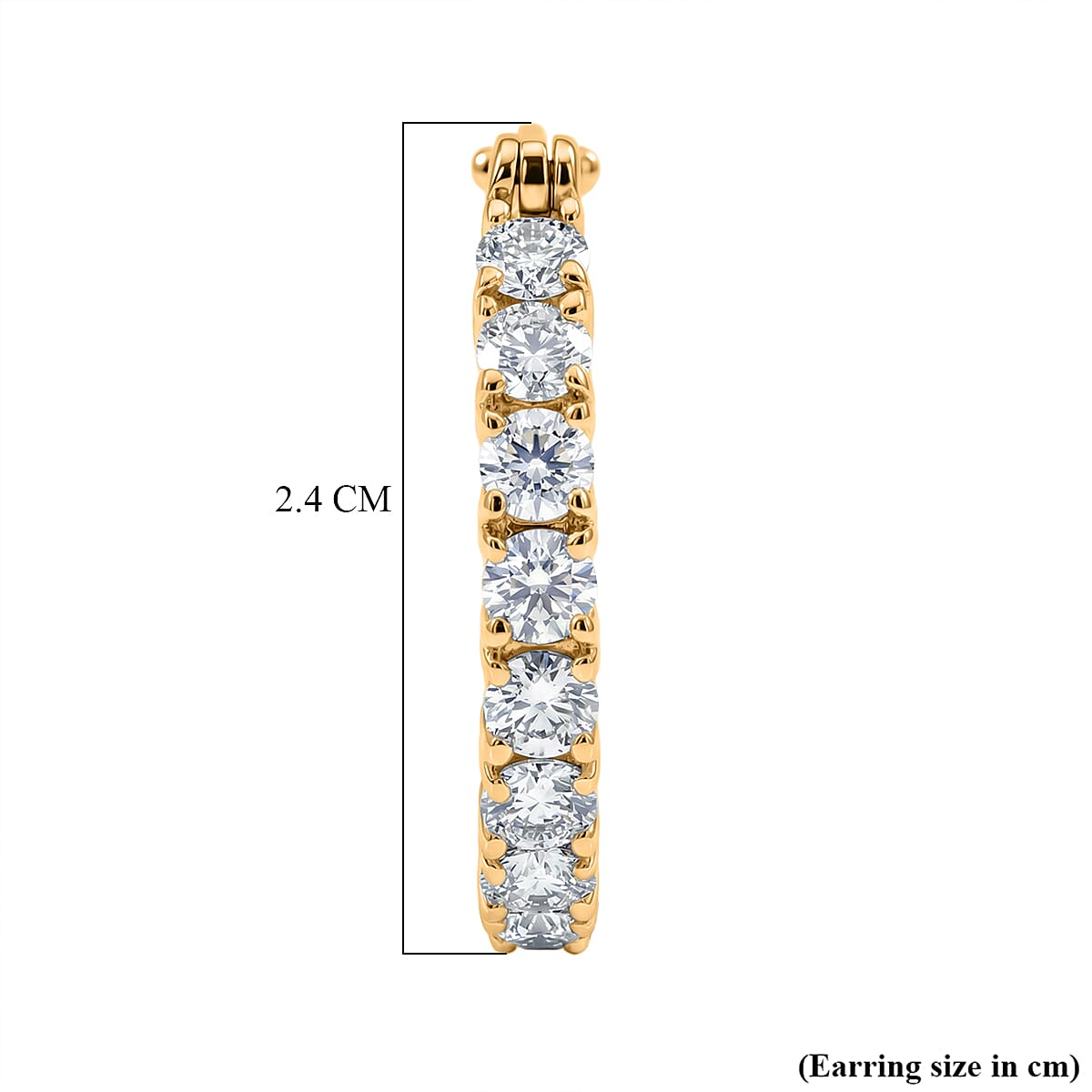 Royal Bali Collection - D'Joy Moissanite Earring with Clasp in Yellow Gold Plated Sterling Silver 2.42 Ct.