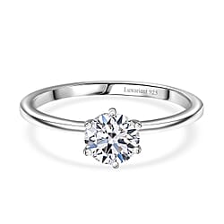 LUXURIANT 1 Ct. Lab Grown Diamond Solitaire Ring in Sterling Silver