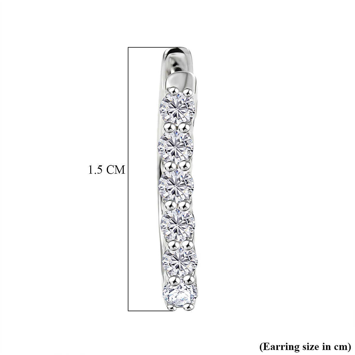 Royal Bali Collection - D'Joy Moissanite Full Hoop Earring in Platinum Overlay Sterling Silver