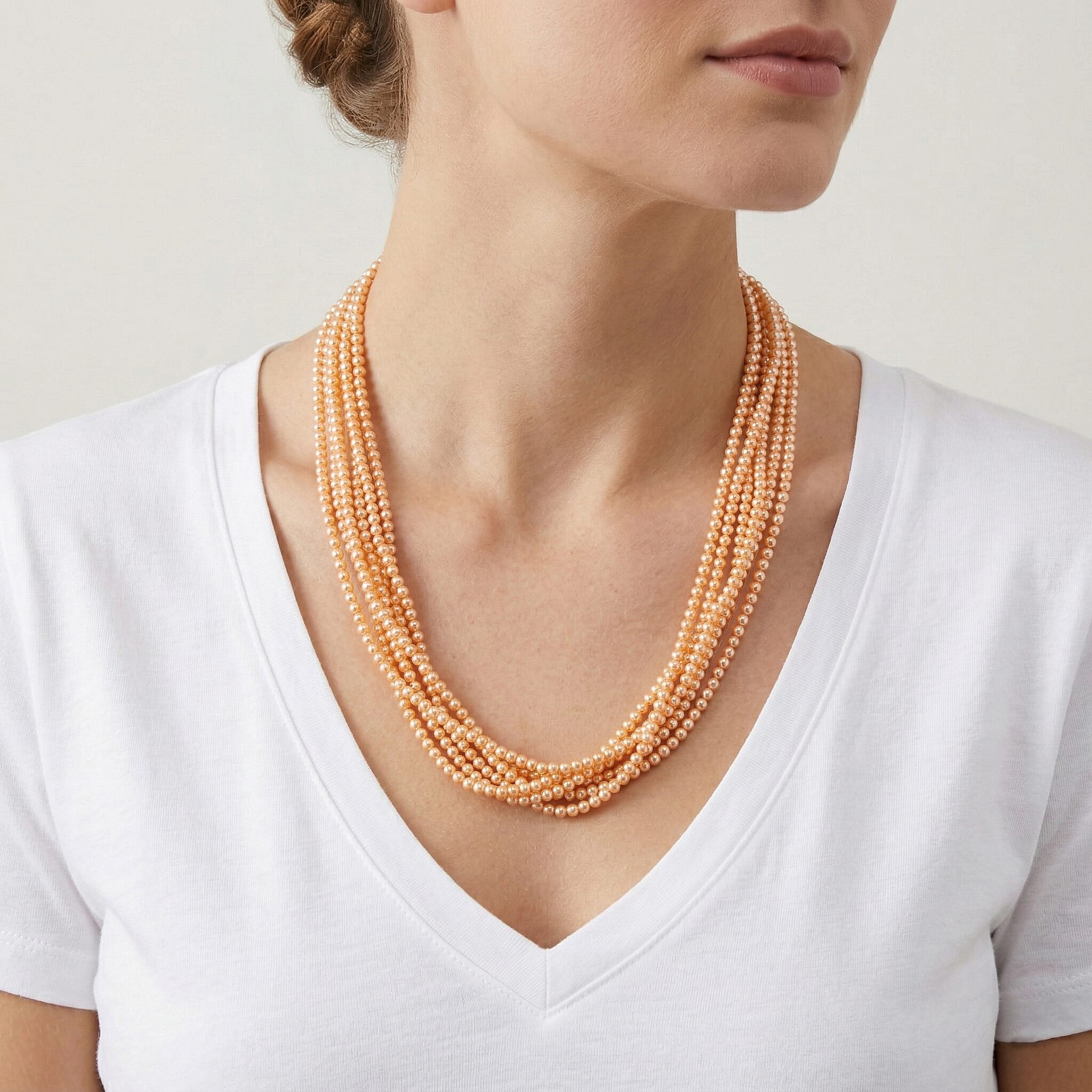 Golden Shell Pearl Beads Necklace (Size - 18.5-2 Ext) in Silver Tone