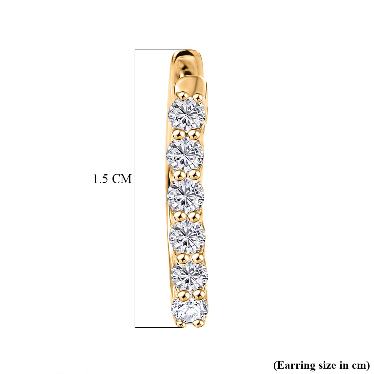 Royal Bali Collection - D'Joy Moissanite Full Hoop Earring in Yellow Gold Plated Sterling Silver