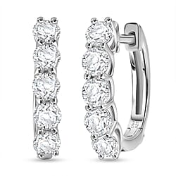Royal Bali Collection - D'Joy Moissanite Full Hoop Earring in Platinum Overlay Sterling Silver 1.03 Ct.