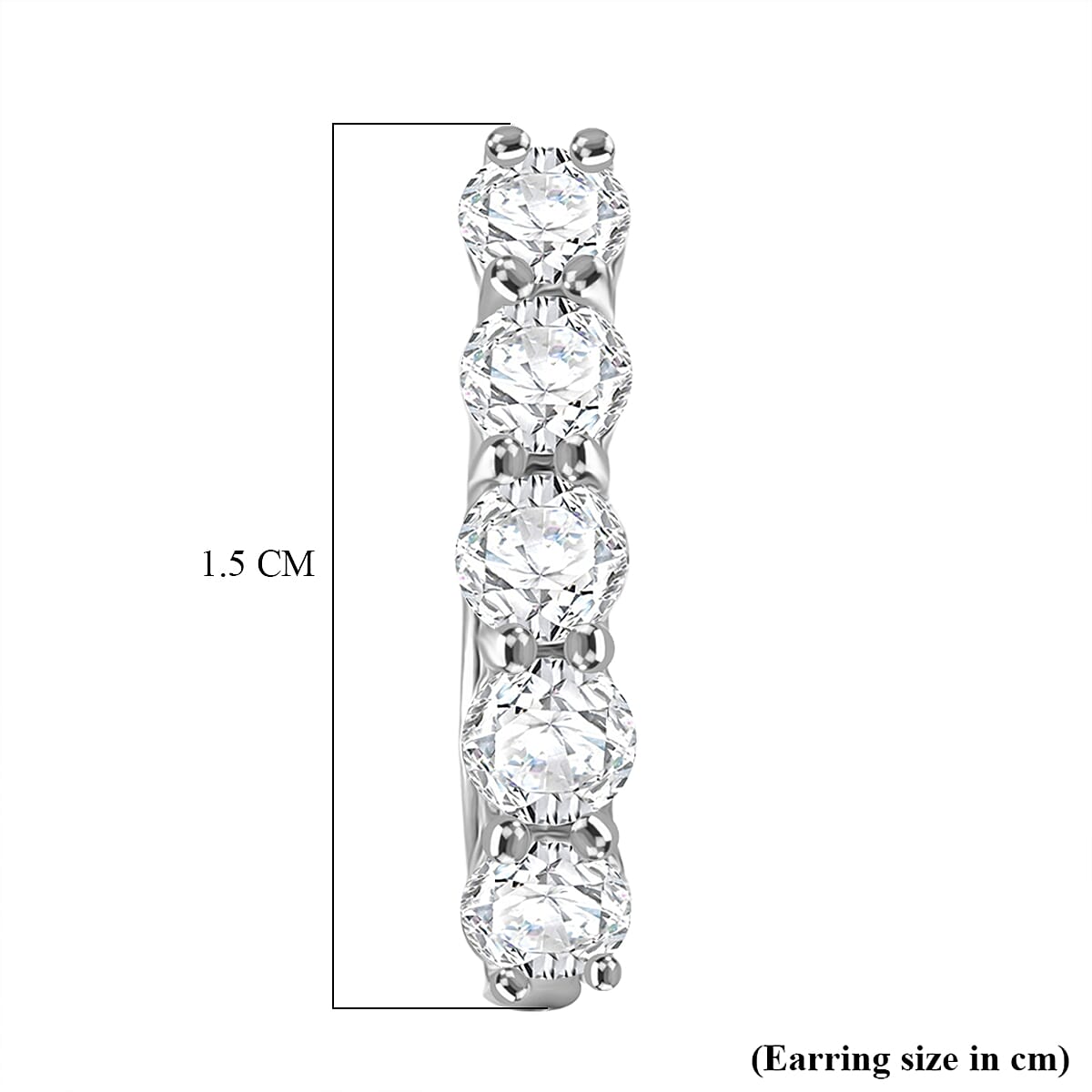 Royal Bali Collection - D'Joy Moissanite Full Hoop Earring in Platinum Overlay Sterling Silver 1.03 Ct.