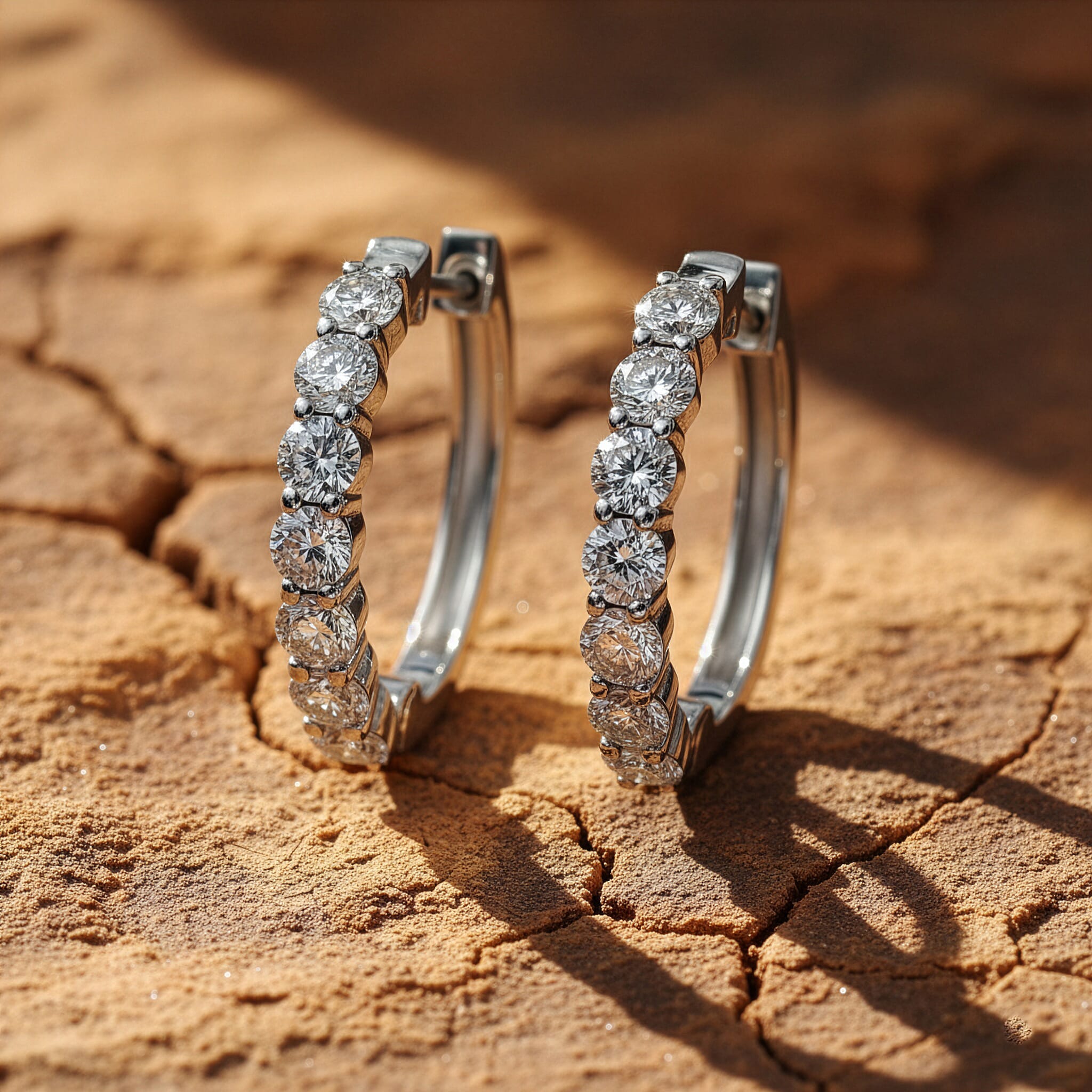 Royal Bali Collection - D'Joy Moissanite Hoop Earring in Platinum Overlay Sterling Silver 1.85 Ct.
