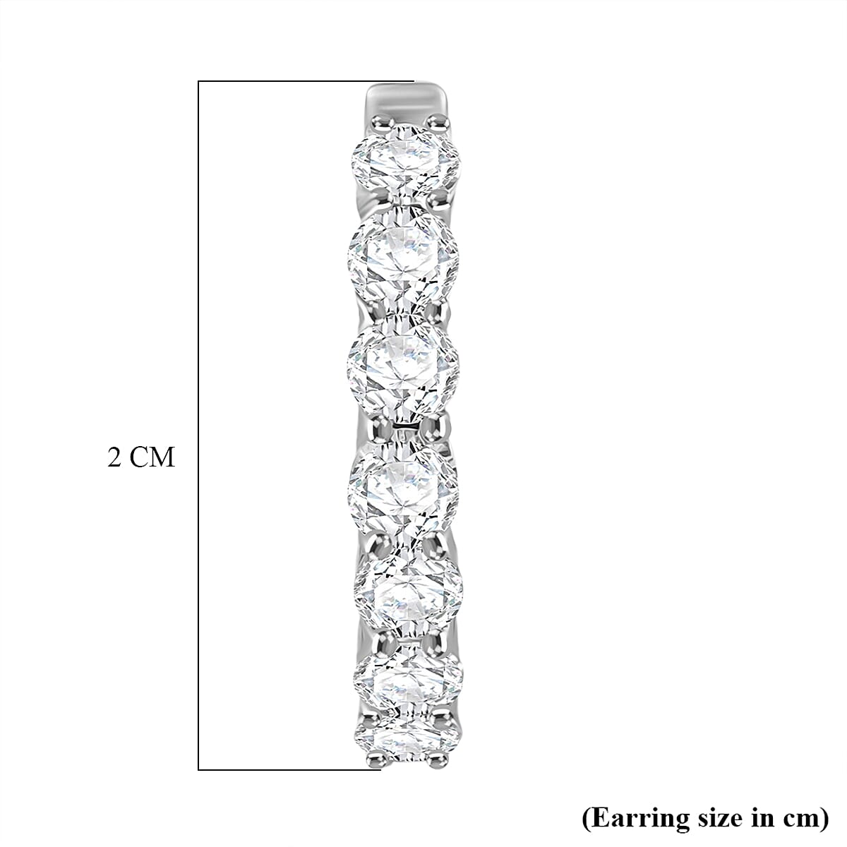 Royal Bali Collection - D'Joy Moissanite Hoop Earring in Platinum Overlay Sterling Silver 1.85 Ct.
