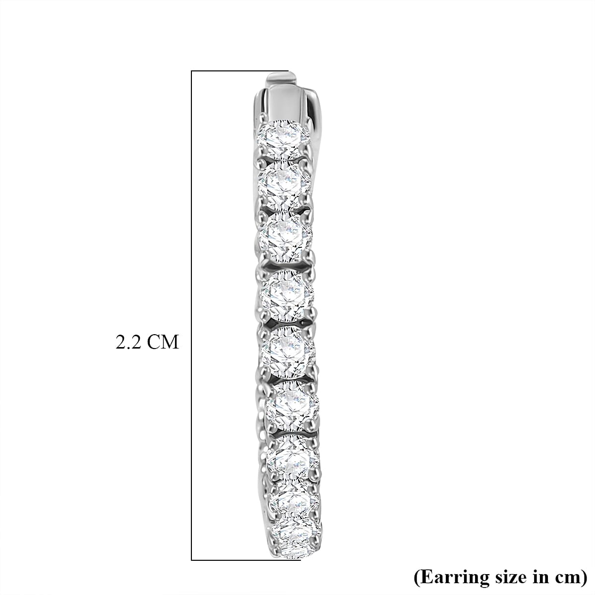 Royal Bali Collection - D'Joy Moissanite Half Hoop Earring in Platinum Overlay Sterling Silver 1.92 Ct.