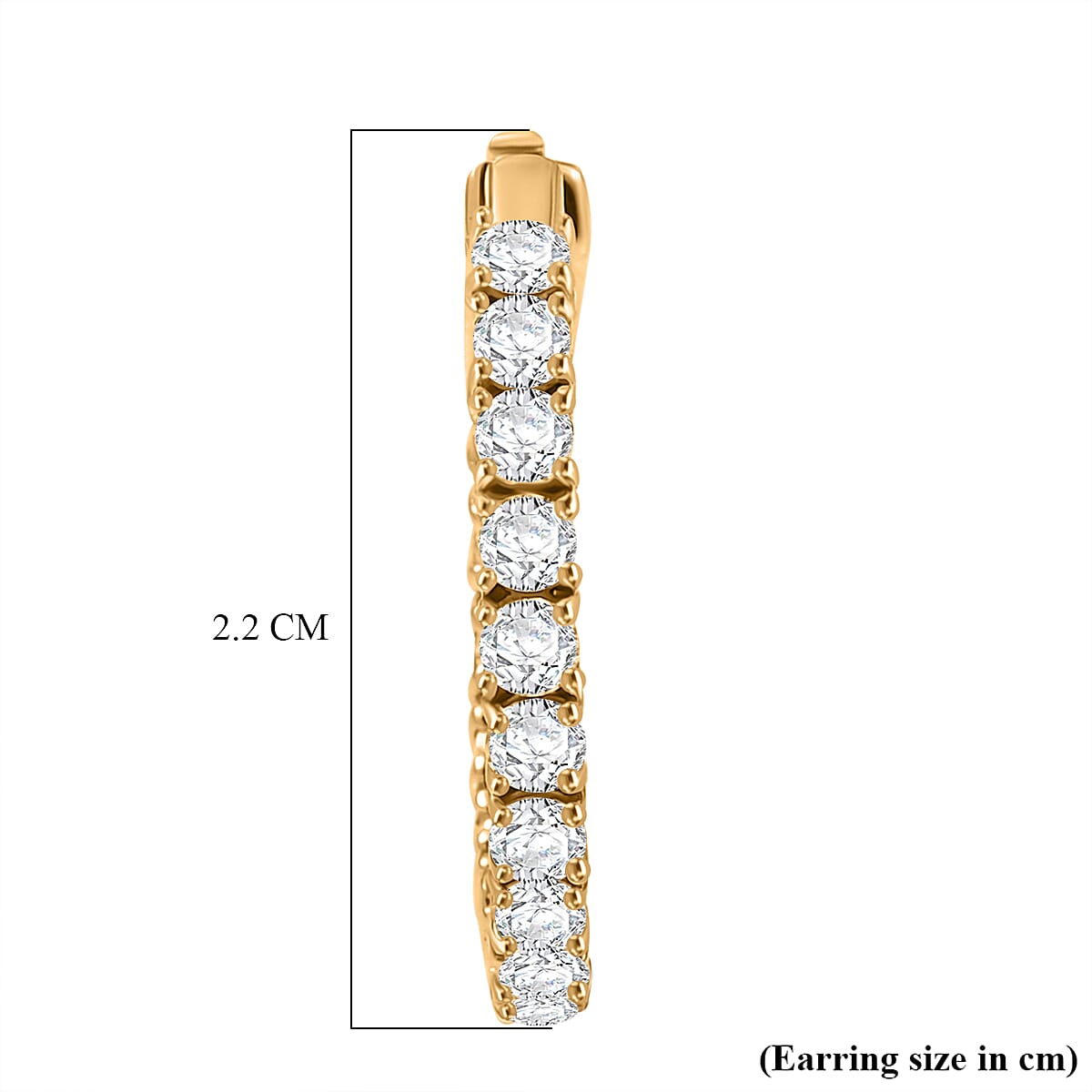Royal Bali Collection - D'Joy Moissanite Half Hoop Earring in Yellow Gold Plated Sterling Silver 1.92 Ct.