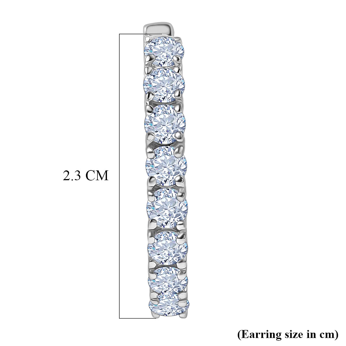 Royal Bali Collection - D'Joy Moissanite Full Hoop Earring in Platinum Overlay Sterling Silver 2.80 Ct.