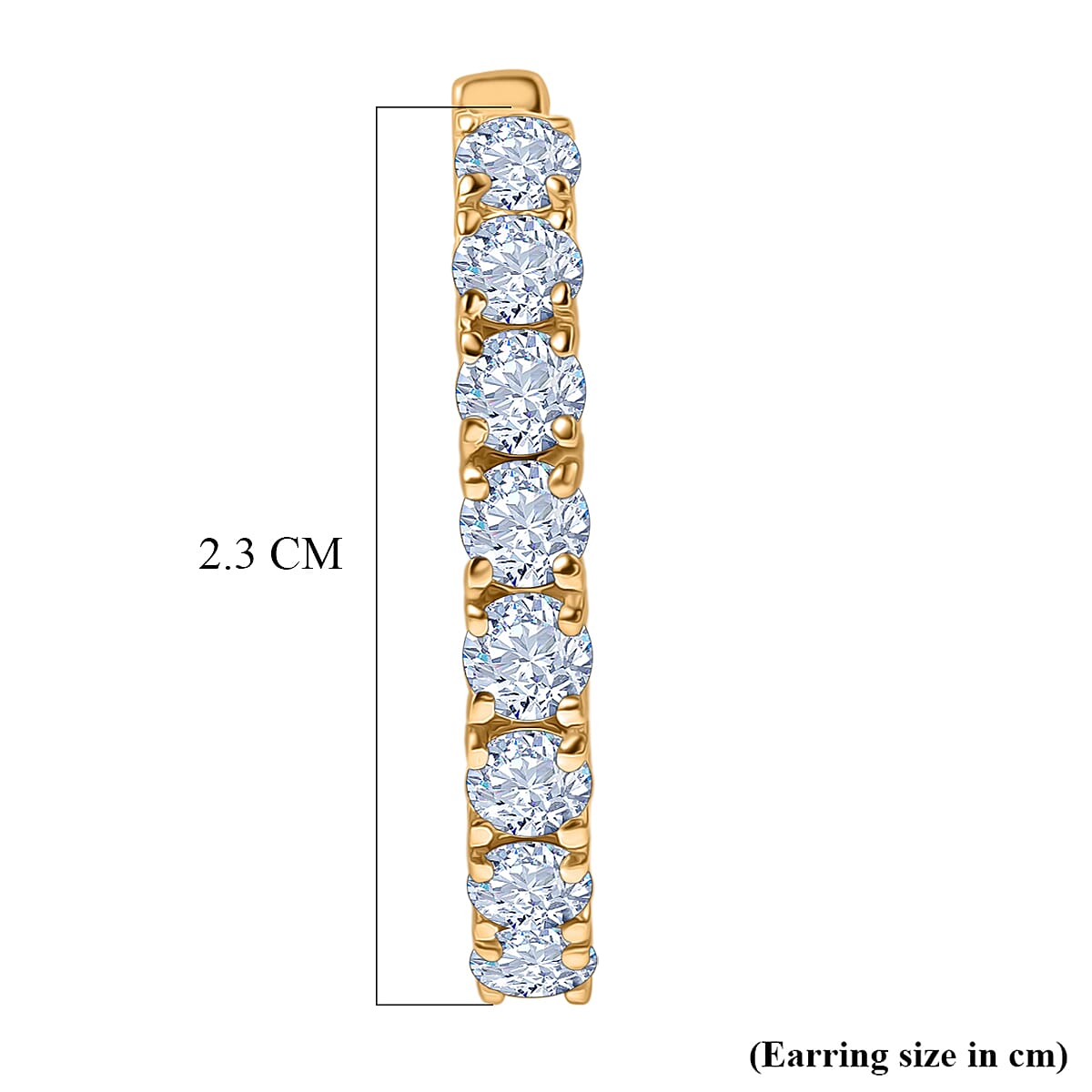 Royal Bali Collection - D'Joy Moissanite Full Hoop Earring in 18K Vermeil Yellow Gold Plated Sterling Silver 2.80 Ct.