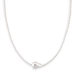 White Shell Pearl Beads Necklace (Size - 18-2 Ext) in Silver Tone