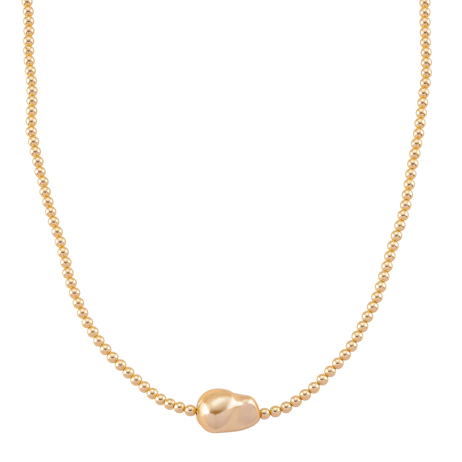 Golden Shell Pearl Necklace (Size - 18-2 Ext) in Yellow Gold Tone