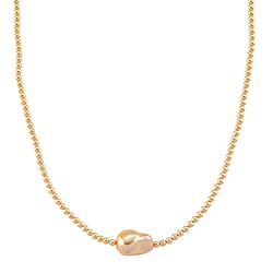 White Shell Pearl Beads Necklace (Size - 18-2 Ext) in Silver Tone