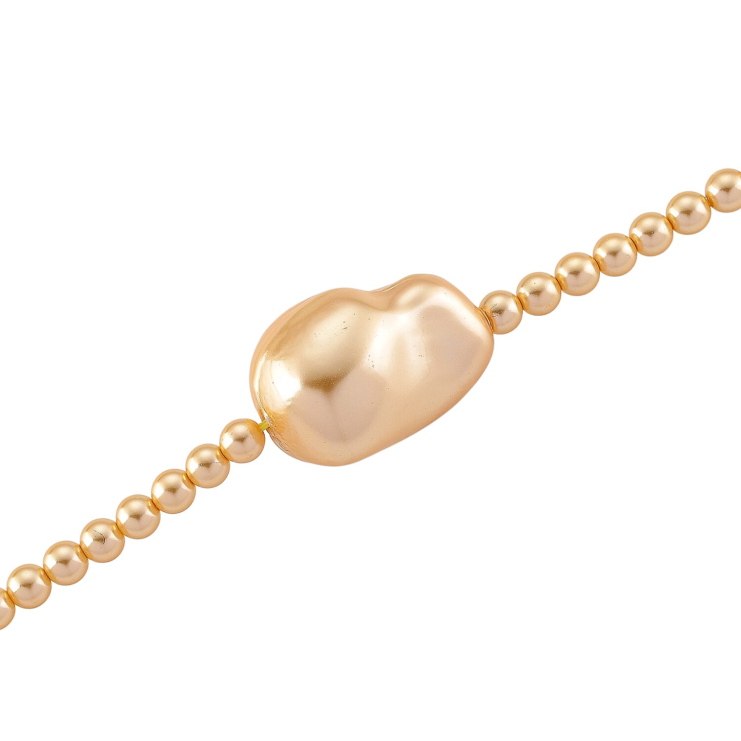 Golden Shell Pearl Necklace (Size - 18-2 Ext) in Yellow Gold Tone