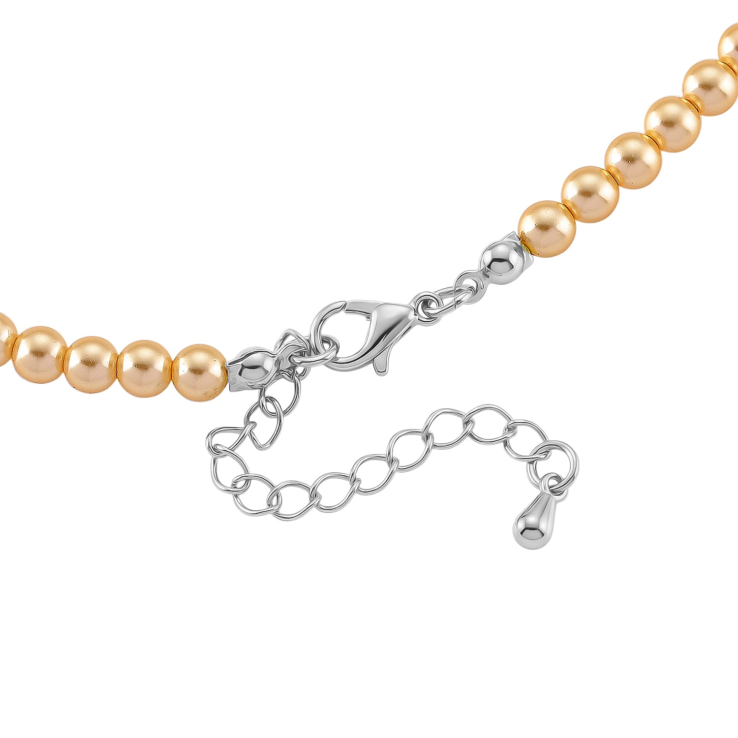 Golden Shell Pearl Necklace (Size - 18-2 Ext) in Yellow Gold Tone