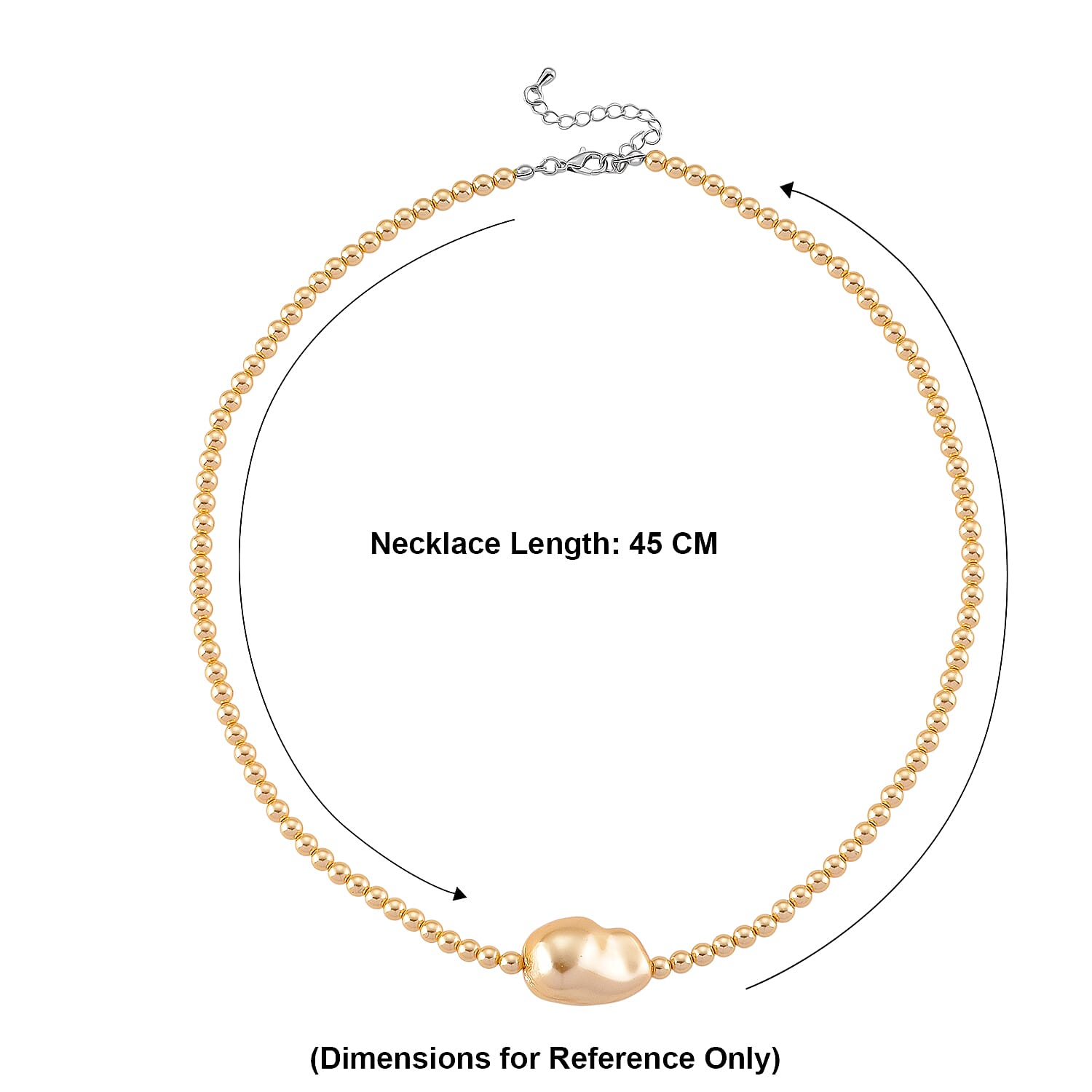 Golden Shell Pearl Necklace (Size - 18-2 Ext) in Yellow Gold Tone