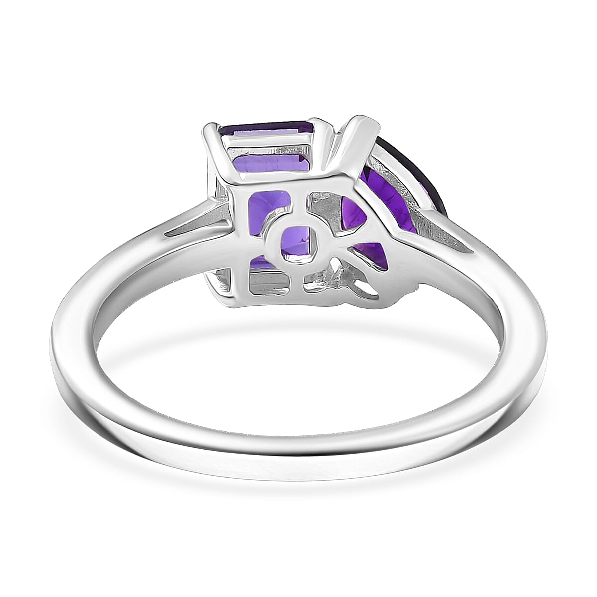 African Amethyst Toi et Moi Ring in Platinum Overlay Sterling Silver  1.65 Ct.