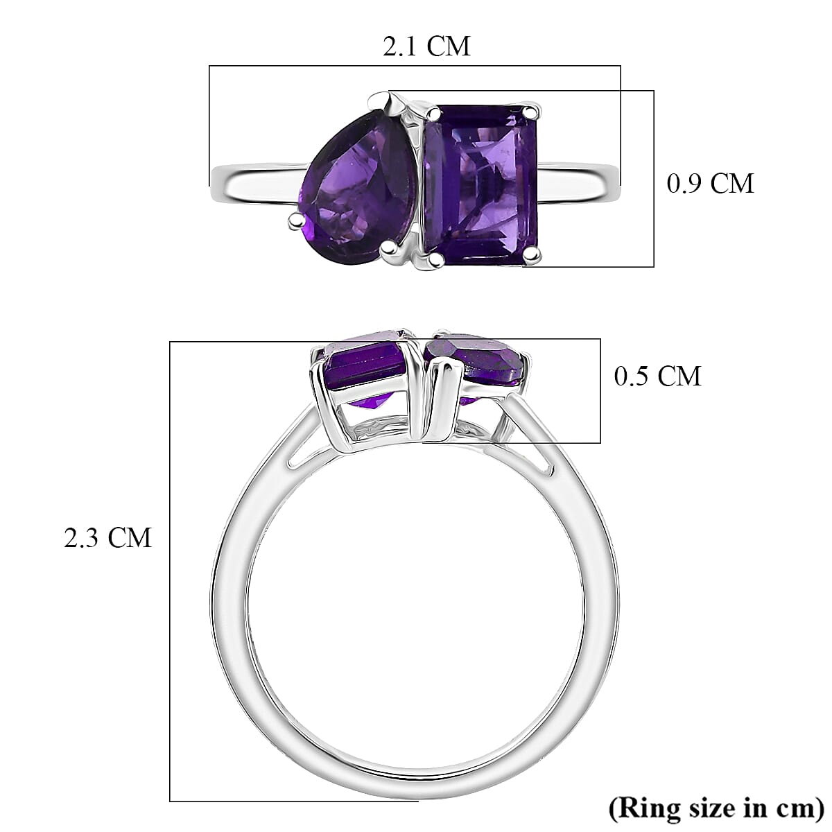 Toi et Moi Ring in Sterling Silver