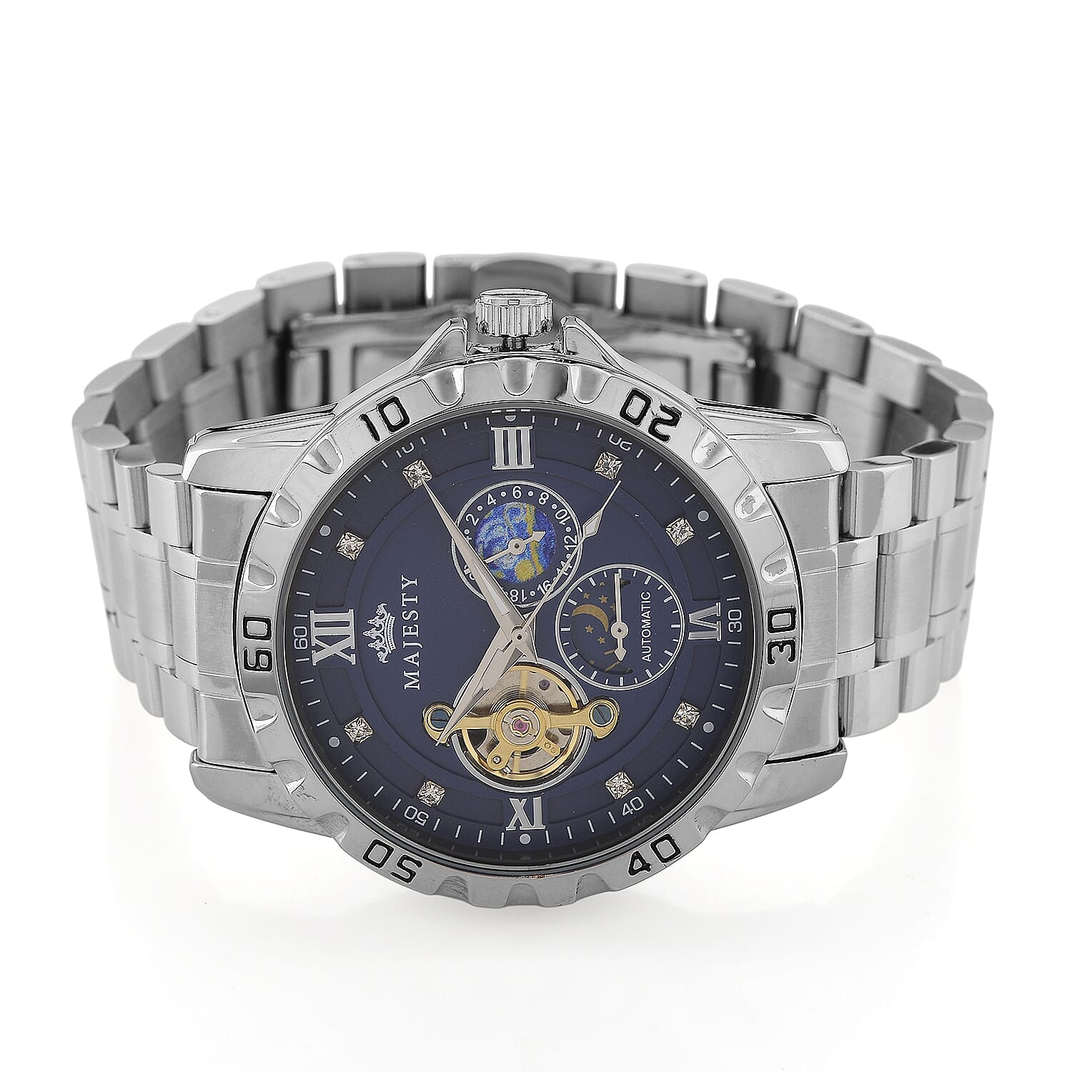 White Crystal Watch Pure White Stainless Steel  0.010  Ct.