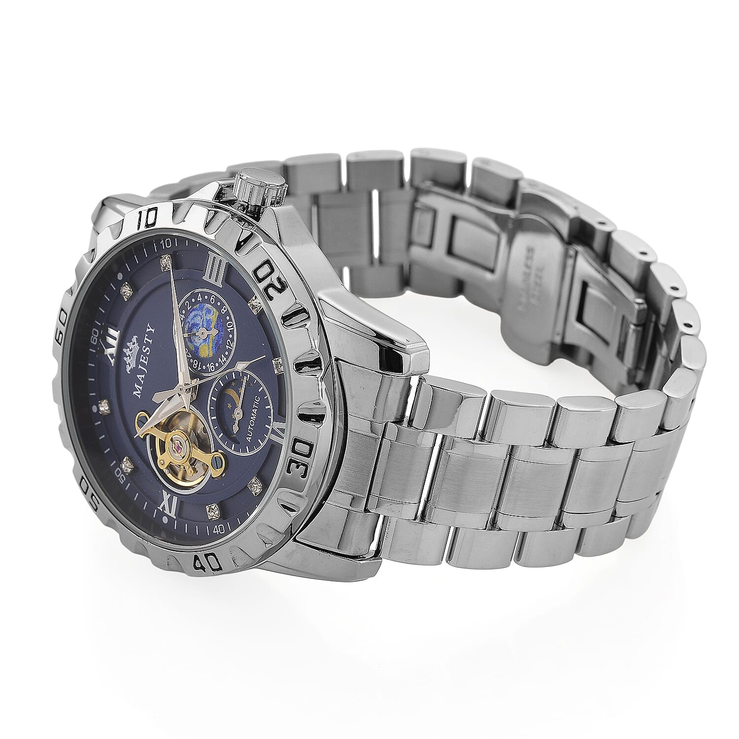 White Crystal Watch Pure White Stainless Steel  0.010  Ct.