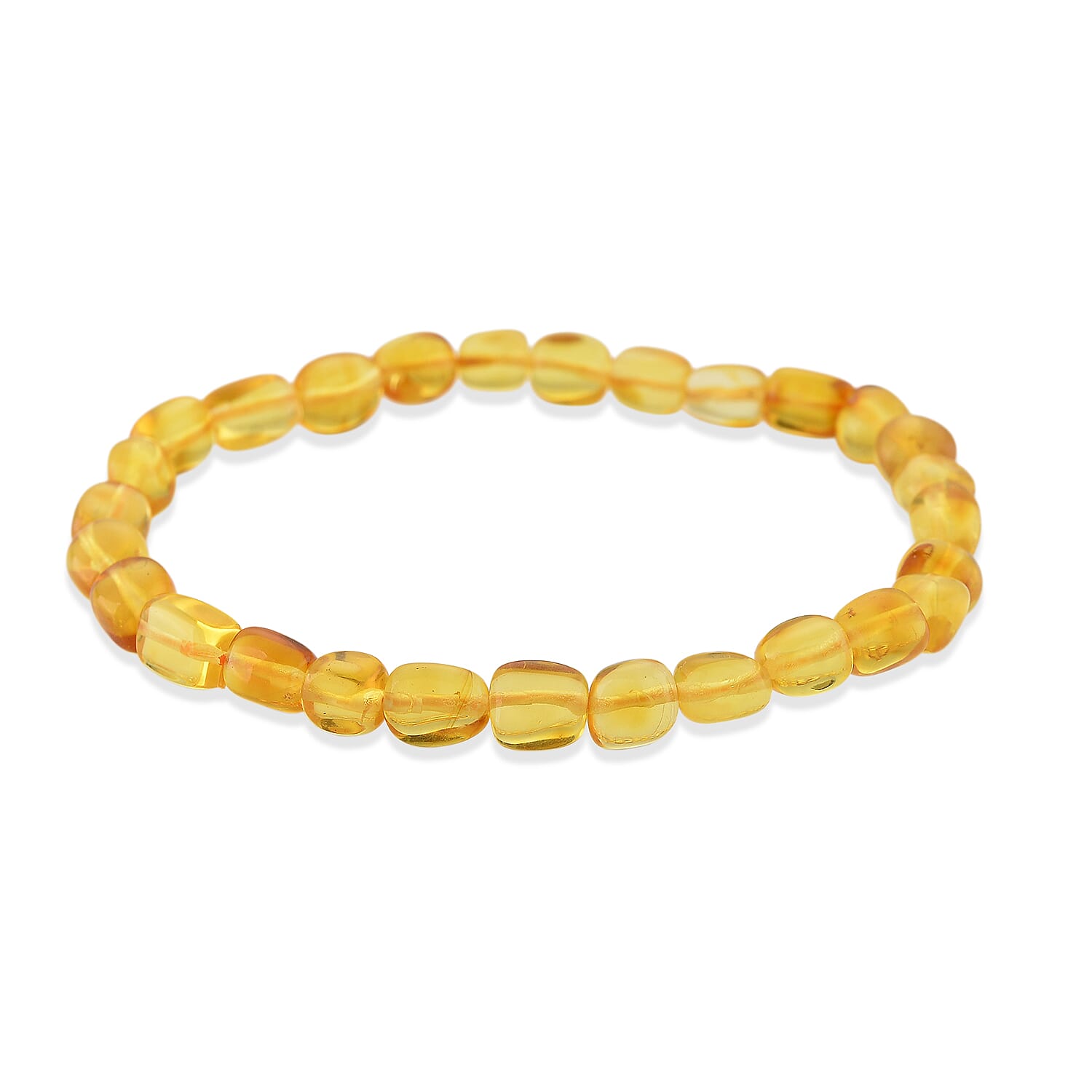 Amber Beads Stretchable Bracelet (Size - 7) 20.00 Ct.