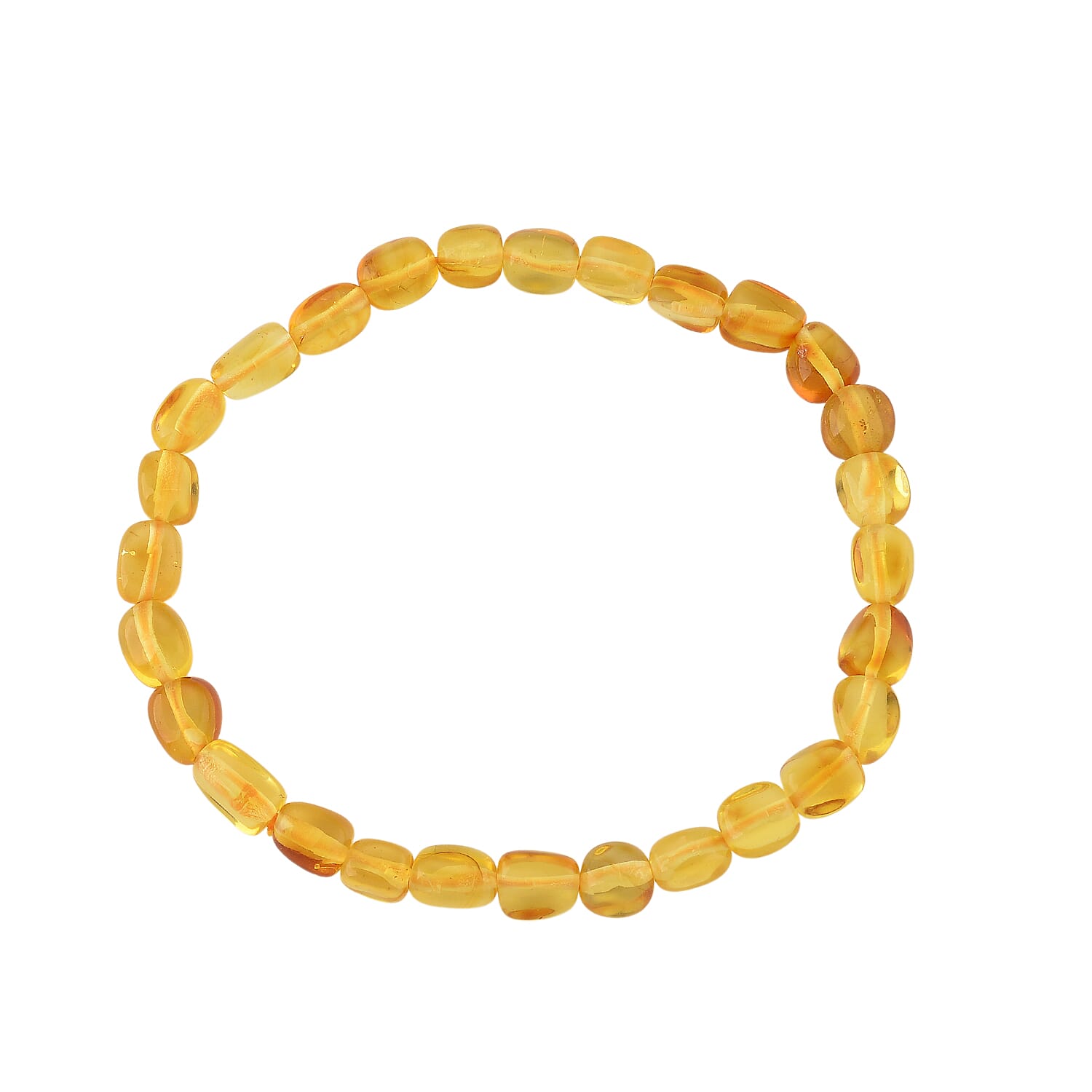Amber Beads Stretchable Bracelet (Size - 7) 20.00 Ct.